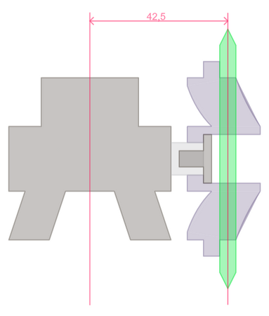 42,5mm single chainring chainline with double chainring crankset