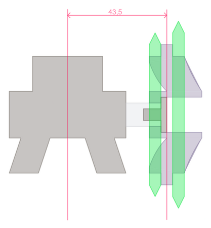 43,5mm double chainring chainline with double chainring crankset